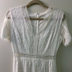 New White Lace Maxi Bridal Dress